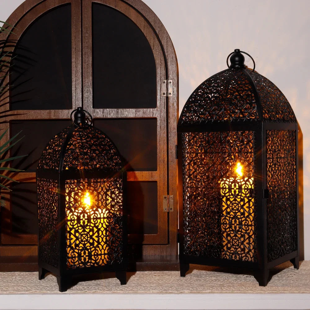 Bougie LED ou vraie bougie dans une lanterne