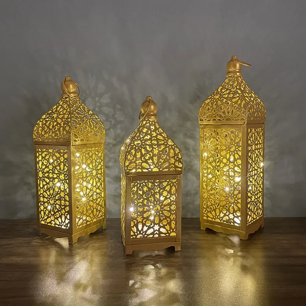 Lanterne marocaine dorée, ambiance élégante pour réception