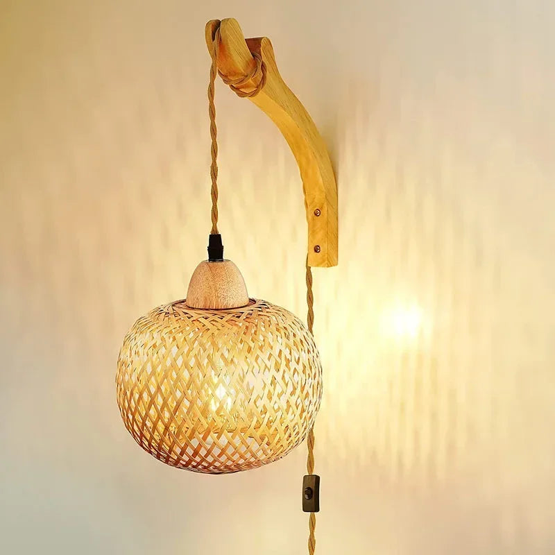 Applique murale bambou tressage artisanal