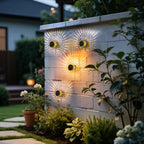 Applique murale solaire datura fixée au mur