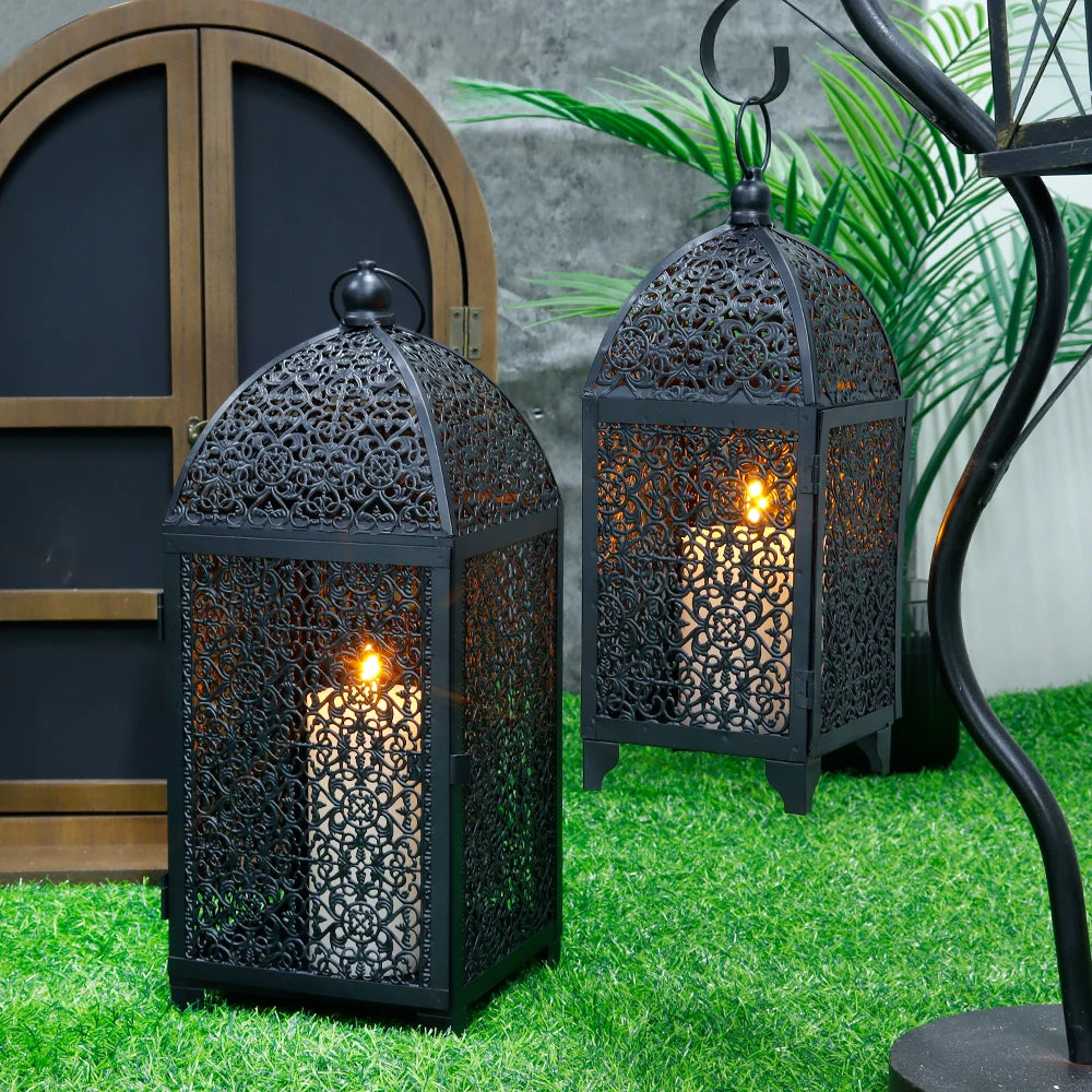 Grande lanterne décorative métal lot de 2
