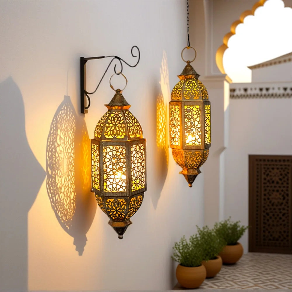 Lanterne marocaine dorée, vue détail