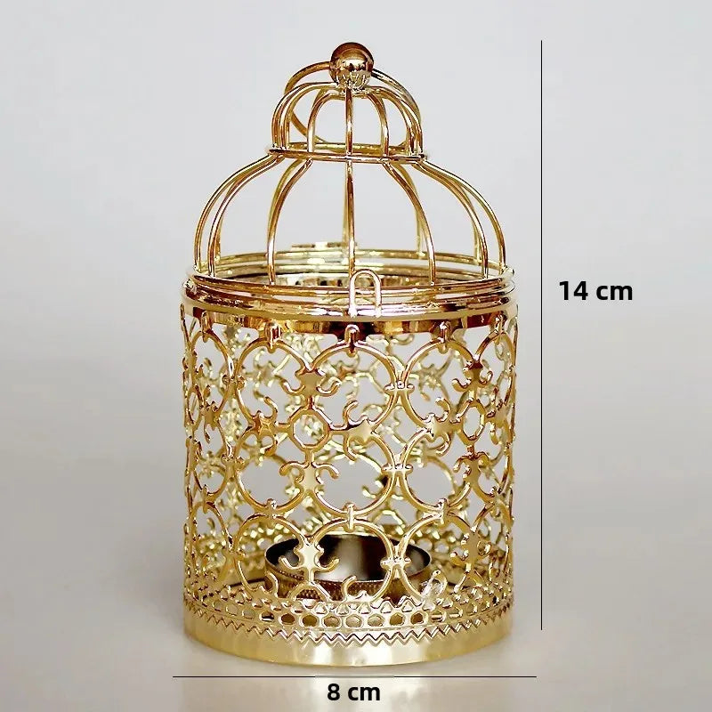 Photophore marocain cage métal ajouré, vue détail