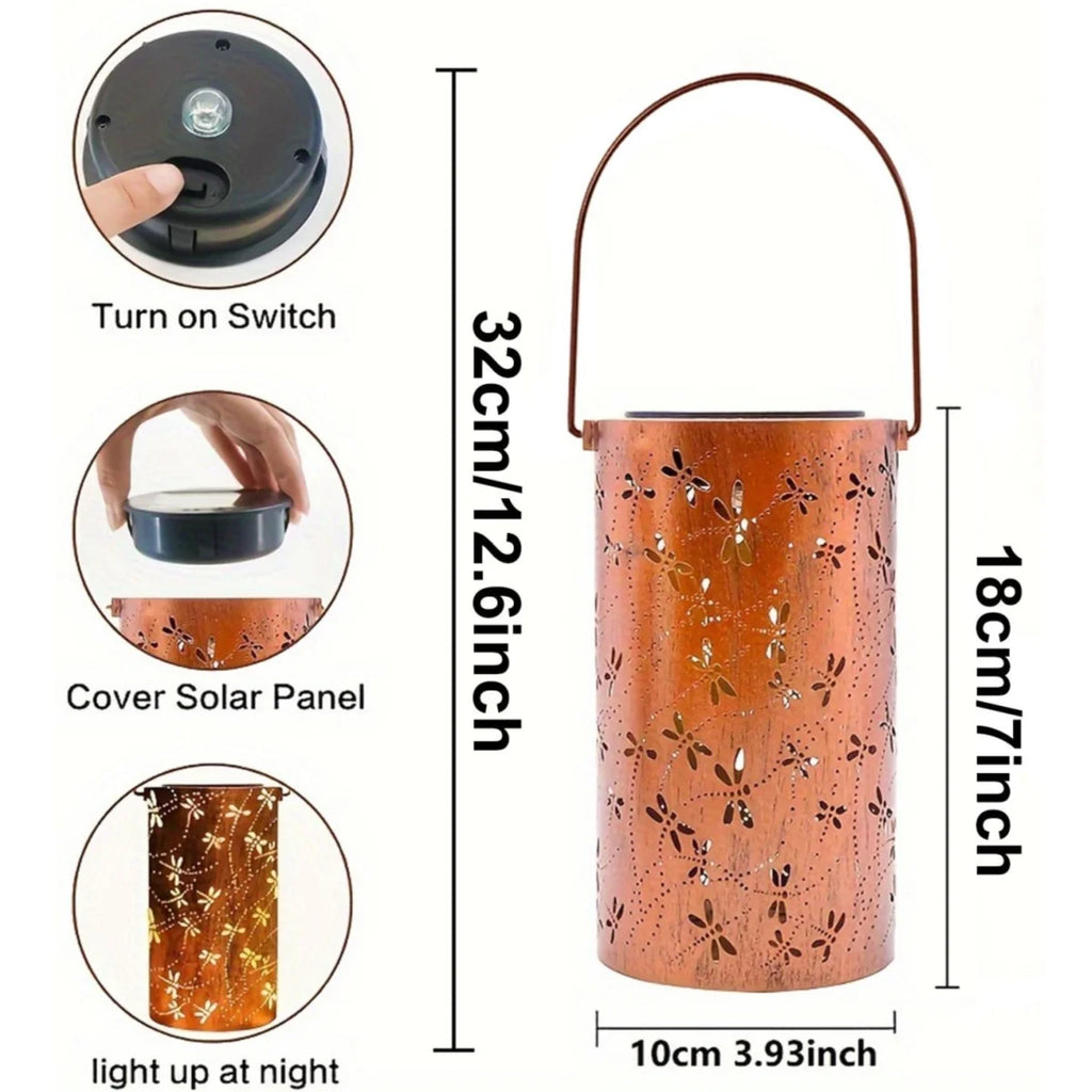 1 PC Iron Lantern Solar Lamp Outdoor Decorative Lighting Pathway Solar-powered Light Garden