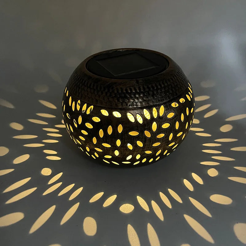 1 PC Iron Lantern Solar Lamp Outdoor Decorative Lighting Pathway Solar-powered Light Garden