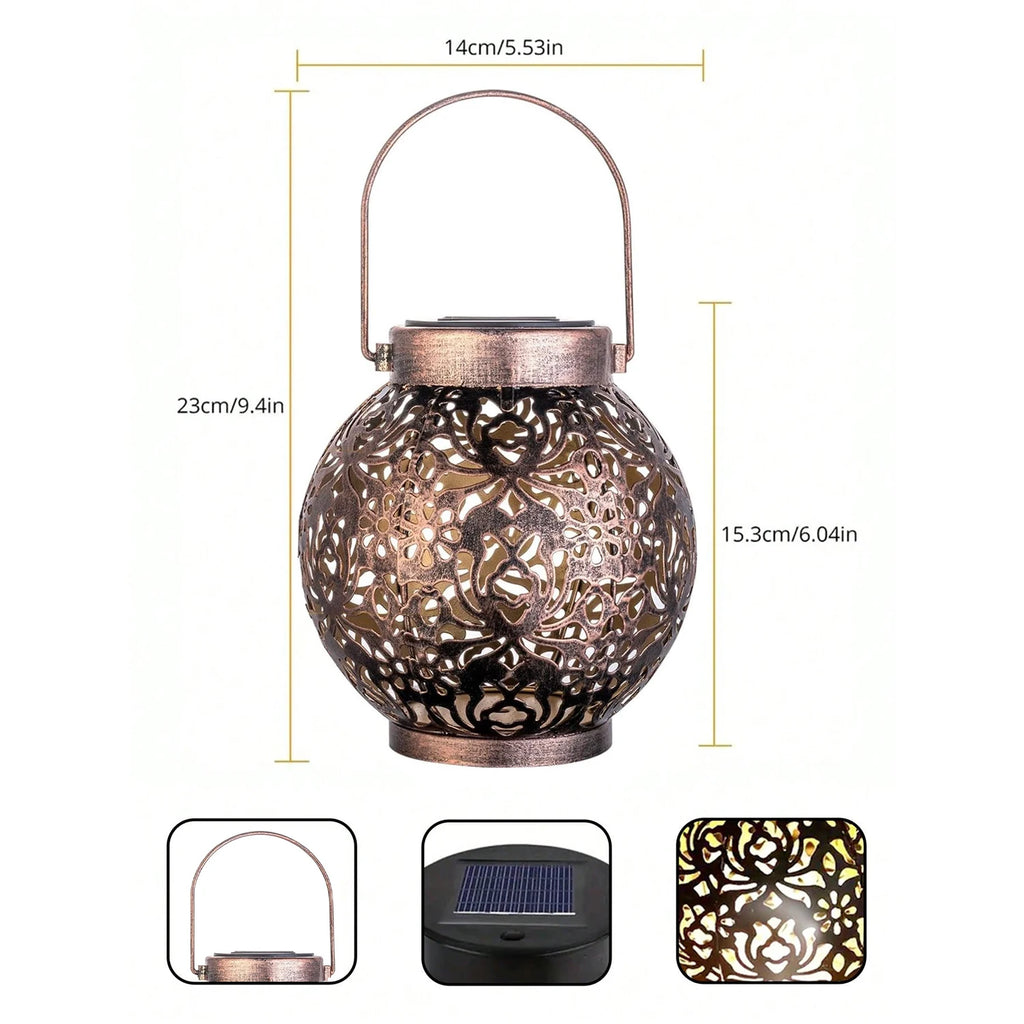 1 PC Iron Lantern Solar Lamp Outdoor Decorative Lighting Pathway Solar-powered Light Garden