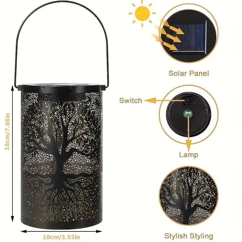 1 PC Iron Lantern Solar Lamp Outdoor Decorative Lighting Pathway Solar-powered Light Garden