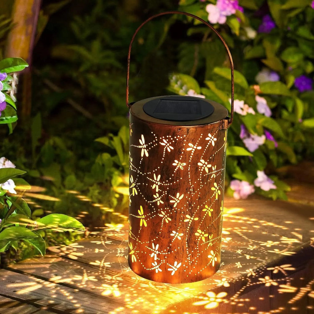1 PC Iron Lantern Solar Lamp Outdoor Decorative Lighting Pathway Solar-powered Light Garden