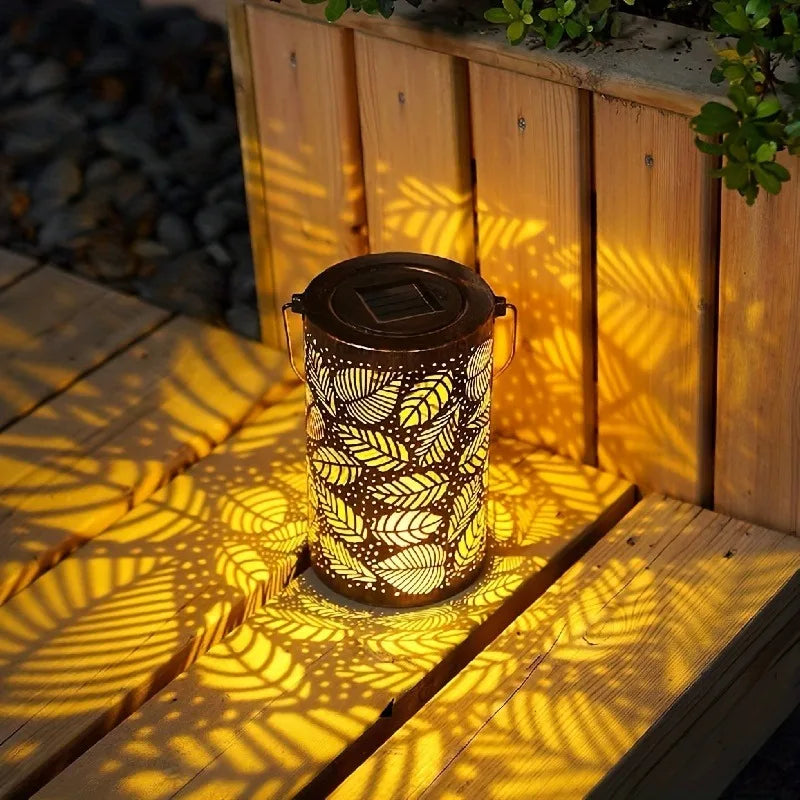 1 PC Iron Lantern Solar Lamp Outdoor Decorative Lighting Pathway Solar-powered Light Garden