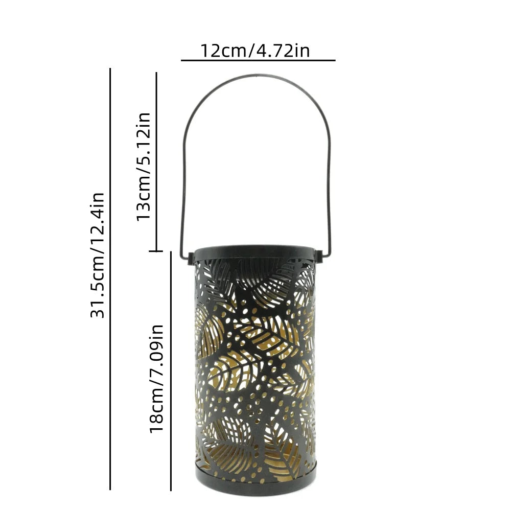 1 PC Iron Lantern Solar Lamp Outdoor Decorative Lighting Pathway Solar-powered Light Garden