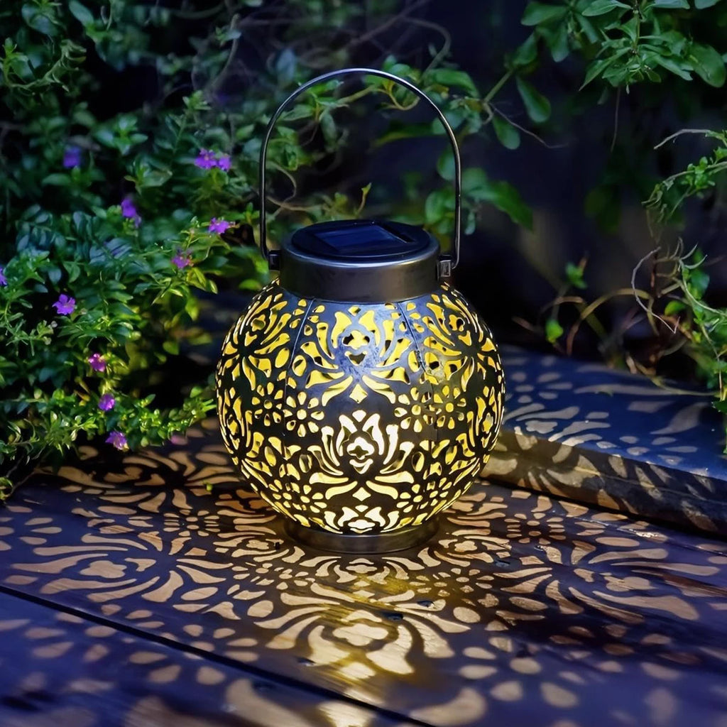 1 PC Iron Lantern Solar Lamp Outdoor Decorative Lighting Pathway Solar-powered Light Garden