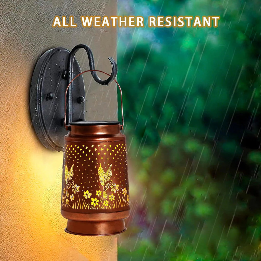 1 PC Iron Lantern Solar Lamp Outdoor Decorative Lighting Pathway Solar-powered Light Garden
