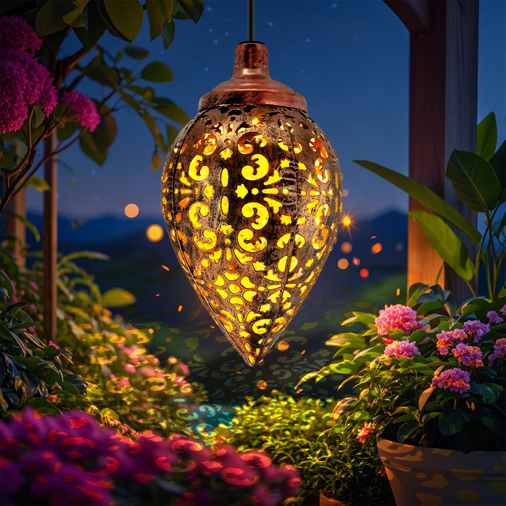 1 PC Iron Lantern Solar Lamp Outdoor Decorative Lighting Pathway Solar-powered Light Garden