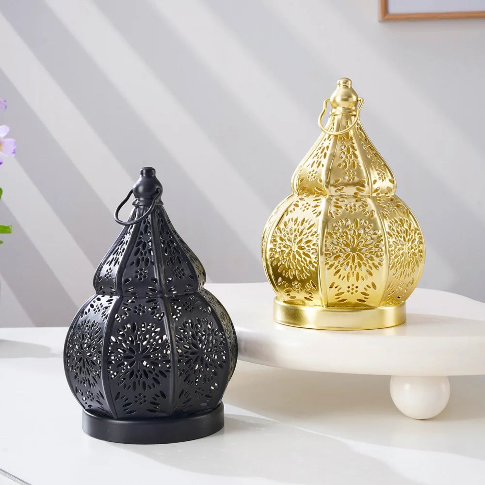 Bougeoir marocain doré avec bougie