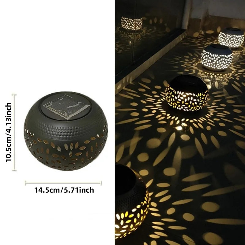 1 PC Iron Lantern Solar Lamp Outdoor Decorative Lighting Pathway Solar-powered Light Garden