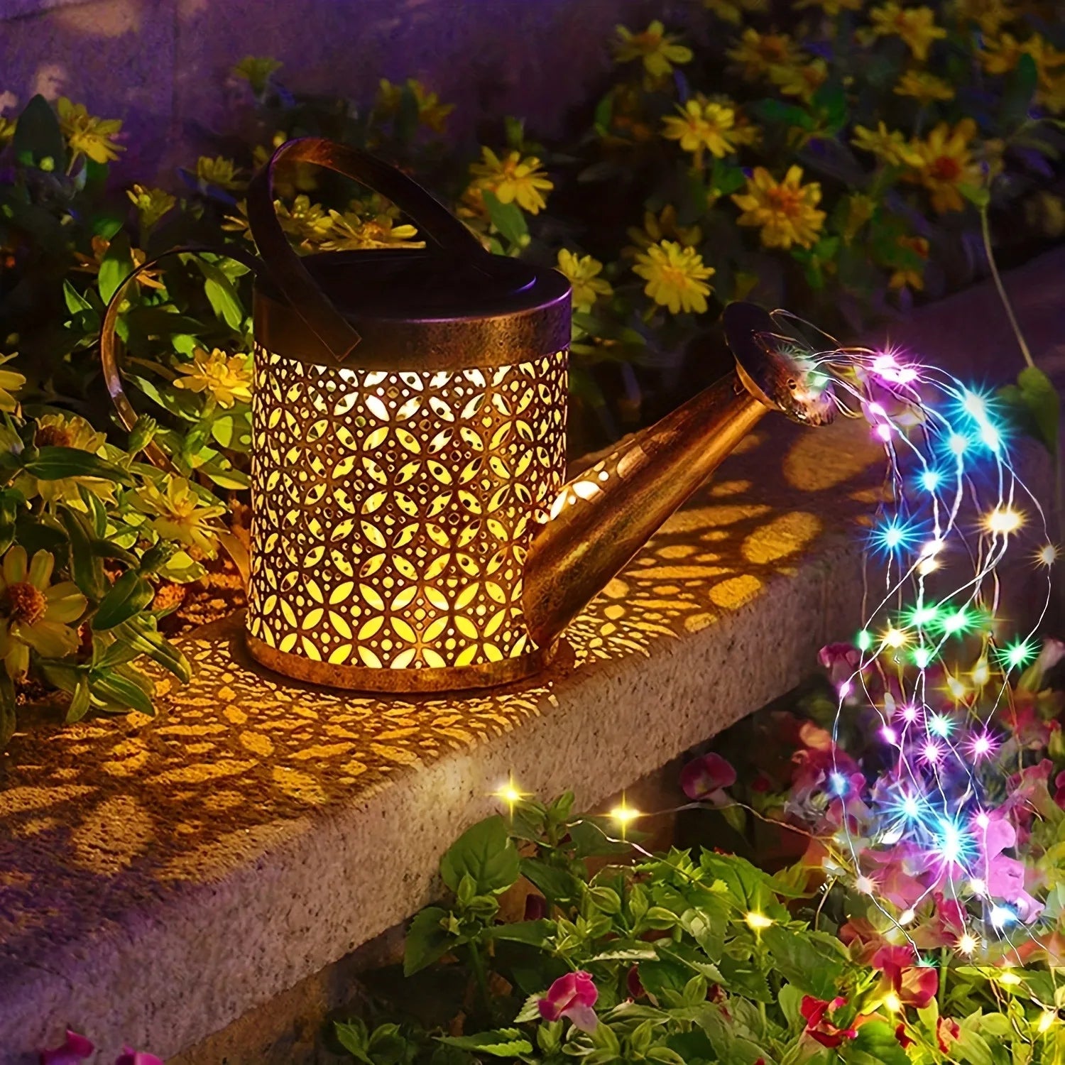 1 PC Iron Lantern Solar Lamp Outdoor Decorative Lighting Pathway Solar-powered Light Garden