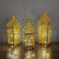 Lanterne marocaine dorée en métal ajouré