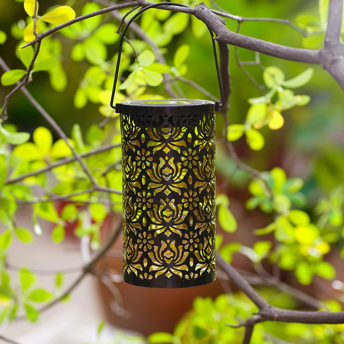 Lanterne solaire extérieure motif Filigrane floral